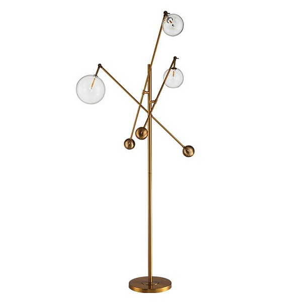 Торшер DELIGHT COLLECTION GLOBE MOBILE KG0965F-3 brass