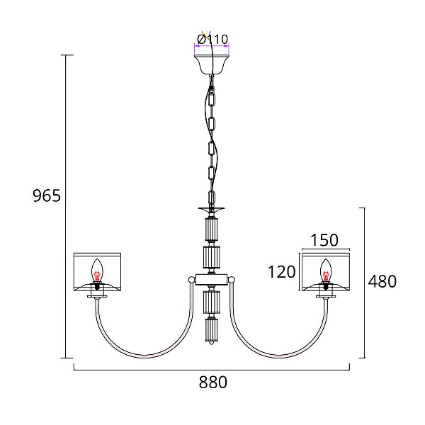 Люстра подвесная ARTE LAMP ATTORE A4092LM-8CC