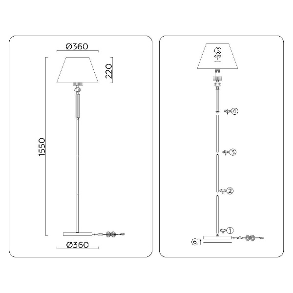 Торшер AMBRELLA LIGHT HEIGH LIGHT LH71028