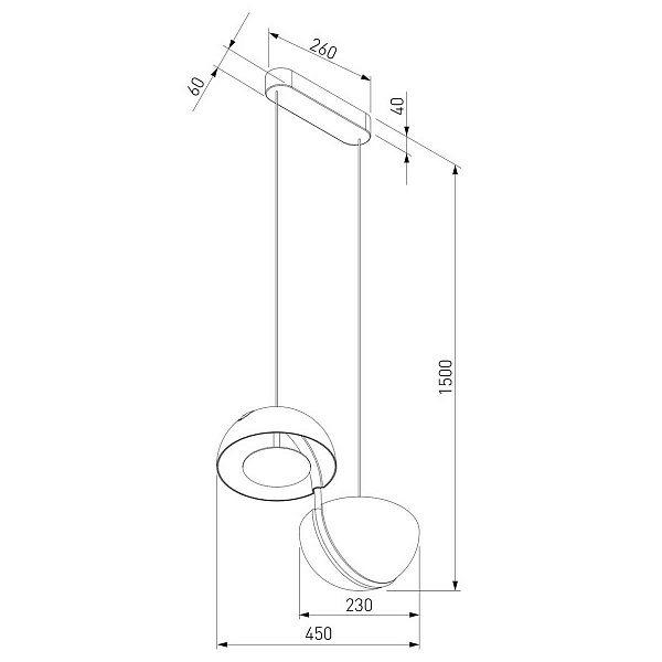 Подвес EUROSVET EMISFERO 50083/2 LED золото a069299