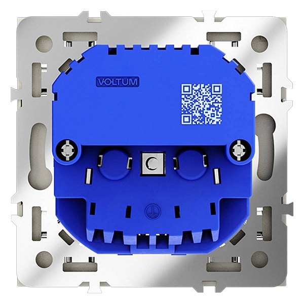 Розетка с з/к + 2xUSB, A + A, S70, Сталь, VLS040405, VOLTUM