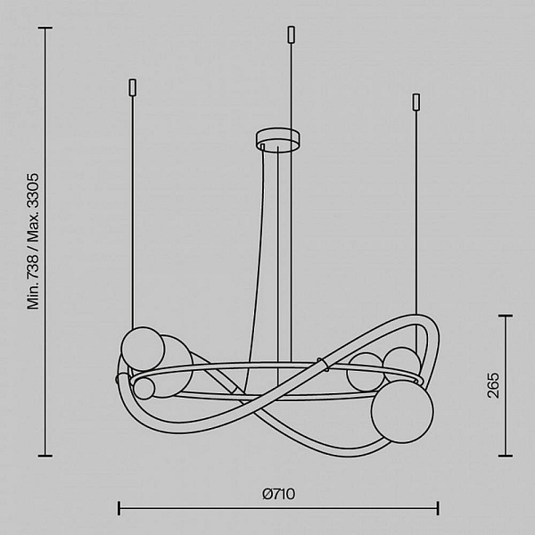 Подвес MAYTONI OASIS MOD289PL-L44BS3K